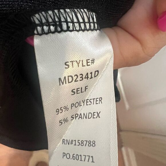 NWOT Mable Draped Detail Cami Midi Dress with adjustable straps size small black - Picture 13 of 13